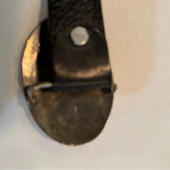 Authentic Vintage turquoise and coral Inlay Sterling Silver Buckle with belt